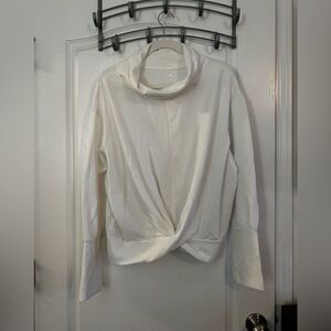 Apana White Twist-Front Sweatshirt women’s XL super soft‎